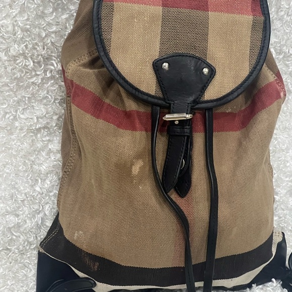 BURBERRY Overdyed Canvas Mega Check Medium Chiltern Backpack main image 10